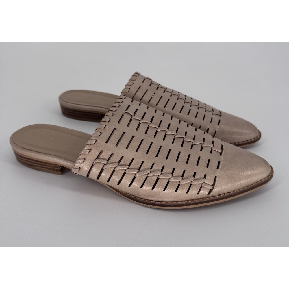 Arider Girl Woven Huarache Mules Pointed‎ Toe Boho Metallic Slides Size 11